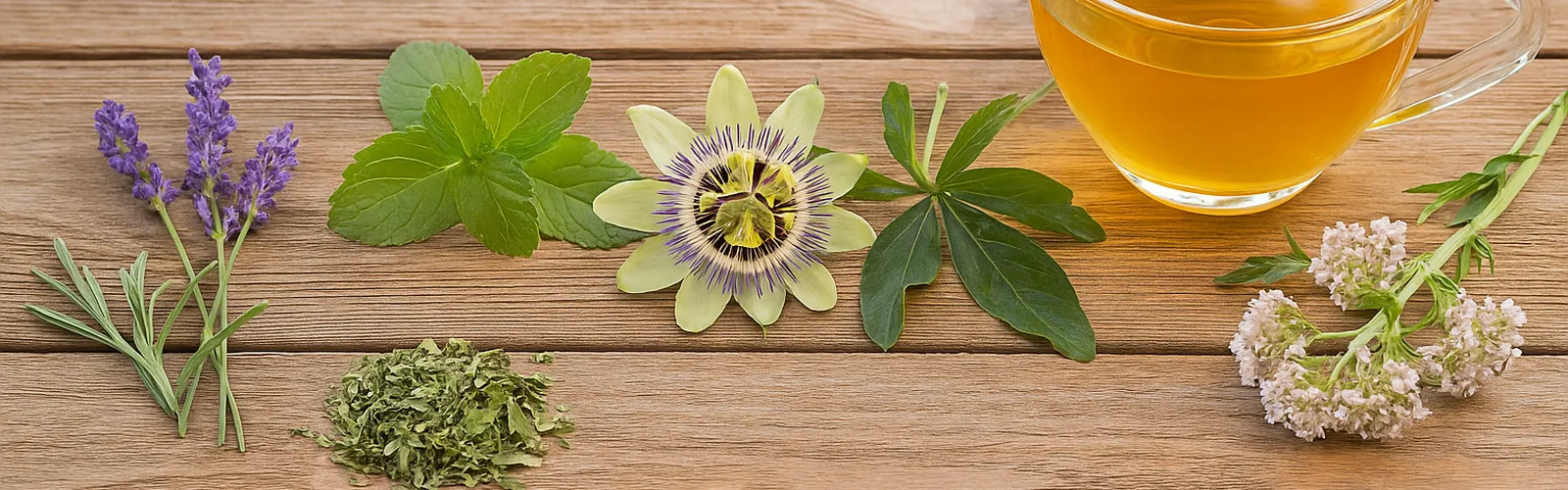Infusion de plantes pour mieux dormir naturellement Plantes séchées pour le sommeil sur une table avec un bol de tisane